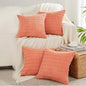 Fancy Homi 4 Packs Boho Coral Decorative Throw Pillow Covers 20x20 Inch for Living Room Couch Bed Sofa, Rustic Modern Farmhouse Home Decor, Soft Plush Corduroy Square Peach Cute Cushion Case 50x50 cm
