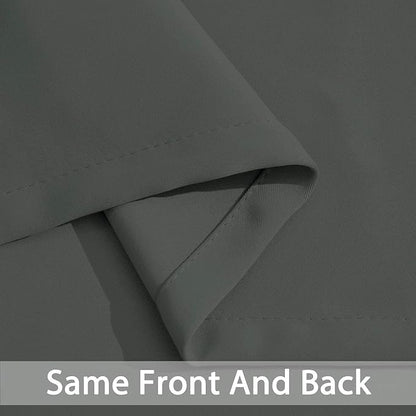 Yakamok 84 Inch Length Blackout Curtains for Bedroom, Thermal Insulated Room Darkening Grommet Top Window Drapes for Living Room,Dark Grey,42W x 84L,2 Panels
