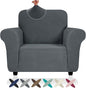 ZNSAYOTX Super Stretch Chair Slipcover (30"-47"), New Striped Sofa Chair Covers for Living Room, Dogs Pet Friendly Anti-Slip Chair Protector Spandex Armchair Slipcovers (Dark Grey, Chair)