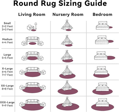 OLANLY Burgundy Round Rugs for Bedroom - Machine Washable, 6 ft Circle Area Rugs for Living Room, Soft and Fluffy Shaggy Carpet for Teen Girls and Boys, Nursery Rooms, Dorms, Home Decor Aesthetic