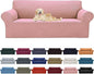 Cupuamon 2026 New Stretch Sofa Slipcovers Couch Cover for 3 Cushion Furniture Protector Sofa Covers with Elastic Bottom Jacquard Fabric Small Checks for Pets, Kids -Sofa, Dusty Pink