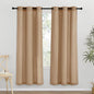 NICETOWN Camel Thick Linen Curtains 72" Length, Grommet Privacy Window Treatments Linen Weave with Light Penetration Vertical Drapes for Farmhouse/Home Office, W42 x L72, 2 Panels