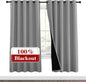 NICETOWN Full Shade Curtain Panels, Pair of Energy Smart & Noise Blocking Out Blackout Drapes for Dining Room Window, Thermal Insulated Guest Room Lined Window Dressing(Silver Grey, 62 x 72 inch)