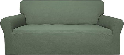Easy-Going 100% Waterproof Couch Cover, Dual Waterproof Sofa Cover, Stretch Jacquard Sofa Slipcover, Leakproof Furniture Protector for Kids, Pets, Dog and Cat (Oversized Sofa, Grayish Green)