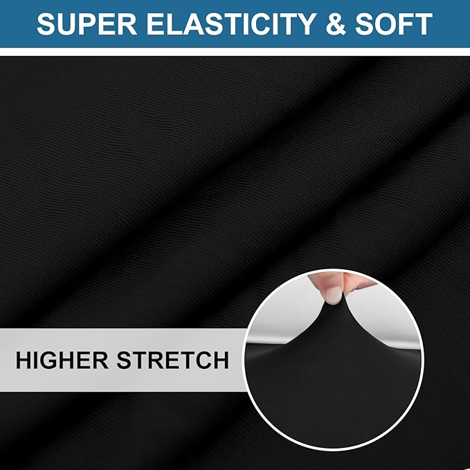 Smiry Printed Couch Cushion Covers, Stretch Soft Couch Covers for Sofa, Washable Non-Slip Sofa Slipcover Furniture Protector for Indoor and Outdoor (Large, Black)