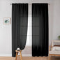 Simplebrand Black Sheer Curtains 72 Inches Long 2 Panels for Living Room, Rod Pockets Airy Window Treatments Voile Sheer Black Curtains Panels Lightweight for Front Back Patio Glass Door, 42" Width