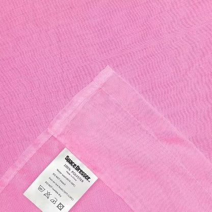 SpaceDresser Basic Rod Pocket Sheer Voile Window Curtain Panels Pink 1 Pair 2 Panels 52 Width 63 Inch Long for Kitchen Bedroom Children Living Room Yard（Pink, 52W x 63L）
