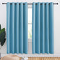 NICETOWN Bedroom Curtains Blackout Drapery Panels, 2 Panels, 70 x 72 inches, Teal Blue, Three Pass Microfiber Thermal Insulated Solid Ring Top Blackout Window Curtains/Drapes