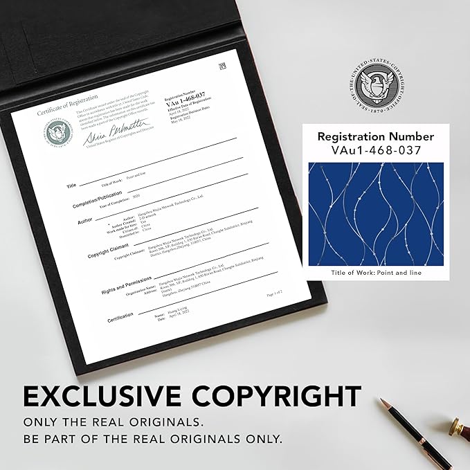 Deconovo Blackout Curtains, 38 x 84 Inch Drapes for Living Room with Wave Dots Silver Print, Soundproof Thermal Insulated Window Curtain for Bedroom Nursery, Set of 2, Machine Washable, Royal Blue