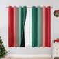 Estelar Textiler Red and Green Blackout Curtains 45 Inch Length, Full Room Darkening Ombre Drapes for Kitchen, Thermal Insulated Grommet Christmas Curtains for Basement, 52Wx45L, 2 Panels