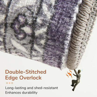 OPPODREAM Soft 6x9 Area Rugs, Washable Rug 6x9 with Non Slip Backing, Faux Cashmere Low-Pile 6 x 9 Carpet, Purple