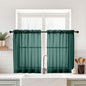 Green Sheer Curtains Tier 30 Inches Length 2 Panels, Light Filtering Lightweight Soft Window Drapes, Cute Elegant Cafe Curtains for Nursery, Dual Rod Pocket, Hunter Green, 2x42Wx30L Inches