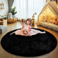 yulidayang Black Fluffy Round Area Rugs for Bedroom,4Ft Shag Circle Area Rugs for Living Room,Non Slip Fuzzy Plush Rug for Kids Boys Girls Room and Dorm Home Decor Rug