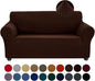 Joccun Stretch Loveseat Couch Cover Slipcover, 1-Piece Sofa Cover for 2 Cushion Couch Spandex Jacquard Washable Furniture Protector Cover for Living Room,Kids,Pets（Loveseat,Chocolate）