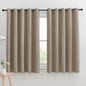 NICETOWN Thermal Insulated Taupe Blackout Curtains for Bedroom, Set of 2, 70 by 63 inches Long, Window Treatment Solid Grommet Room Darkening Drape Panels for Bedroom