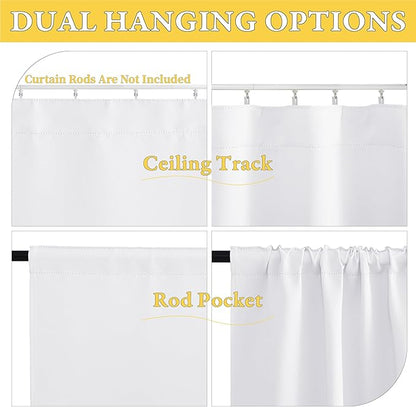 NICETOWN 1 Panel Blackout Door Curtain, Thermal Insulated Privacy Window Covering for Patio French Front Door Sidelight Curtain, Rod Pocket and Ceiling Track, W36 x L72 inch, Pure White