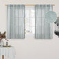 LAMIT Short Linen Curtains 40 Inch Length, Semi Sheer Light Filtering Panels Back Tab and Rod Pocket Neutral Drapes for Basement/Window/Loft Room, Greyish Blue, 34 x 40 Inch, 2 Panels