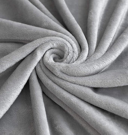 TASTHROW Large Flannel Fleece Throw Blanket, 50×70 Inch - Cozy Lightweight Thick Blanket - All Seasons Suitable for Women, Men and Kids (Two Pack, Light Grey)