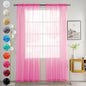 youleyar Solid Sheer Rod Pocket Curtain Voile Draperies 2 Panels White Beige Black Grey Coffee 52 Inch Width 90 Inch Long 1 Pair for Kitchen Bedroom Children Living Room Yard (New Pink,52Wｘ90L)