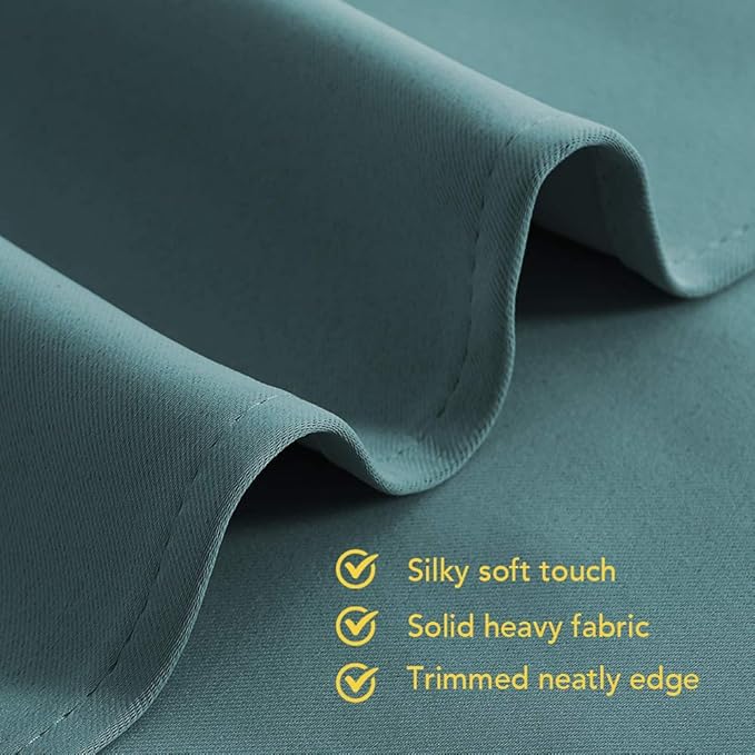 NICETOWN Room Darkening Draperies Window Curtain Panels, Sea Teal, 2 Panels, W60 x L84 -inch, Thermal Insulated Grommet Room Darkening Curtains for Bedroom