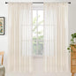BGment 72 Inch Length Beige Linen Curtains for Living Room - Natural Semi Sheer Drapes with Rod Pocket Textured Rustic for Bedroom Country Light Filtering, 2 Panels, Each Panel 52 Inch Wide
