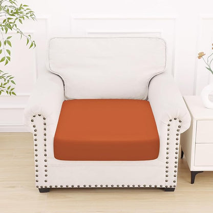Smiry Printed Couch Cushion Covers, Stretch Soft Couch Covers for Sofa, Washable Non-Slip Sofa Slipcover Furniture Protector for Indoor and Outdoor (1 Pack, Rust)