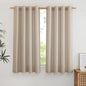 NICETOWN Flax Linen Taupe Window Curtains 63 inches Long, Grommet Linen Blend Drapes Privacy Assured with Light Through Window Treatments for Bedroom/Kids Room, W55 x L63, 2 Pieces