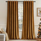 MIULEE Velvet Curtains 90 inches - Luxury Blackout Curtains for Bedroom Living Room Thermal Insulated Super Soft Window Drapes Rod Pocket & Back Tab, Gold Brown, W52 x L90 inches, 2 Panels