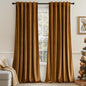 MIULEE Velvet Curtains 63 inches - Luxury Blackout Curtains for Bedroom Living Room Thermal Insulated Super Soft Window Drapes Rod Pocket & Back Tab, Gold Brown, W52 x L63 inches, 2 Panels