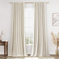 Guken 100% Blackout Linen Curtains 84 Inch Length 2 Panels Set for Living Room Bedroom Back Tab Thermal Insulated Black Out Drapes Room Darkening Farmhouse Style for Bedroom Window Curtains 52x84