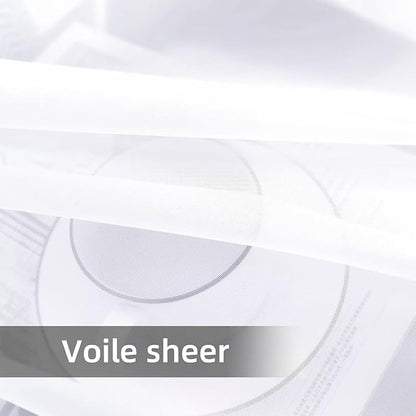 youleyar Solid Sheer Rod Pocket Curtain Voile Draperies 4 Panels White Beige Black Grey Ivory 52 Inch Width 72 Inch Long 1 Pair for Kitchen Bedroom Children Living Room Yard(Optical White,52 Wｘ72 L)