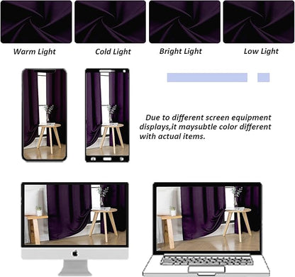 Simplebrand Ava BlackBerry Blackout Curtains for Bedroom 63 Inch Length 2 Panels Set, Nursery Thermal Insulated Energy Saving Rod Pocket Window Treatment Curtains Blackout Drapes, W40 x L63 Inch