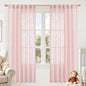 LAMIT 72 inch Pink Linen Curtains for Living Room 2 Panels, Linen Textured Light Filtering Semi Sheer Back Tab and Rod Pocket Farmhouse Curtain Panels for Bedroom/Farmhouse, 52 x 72 Inch