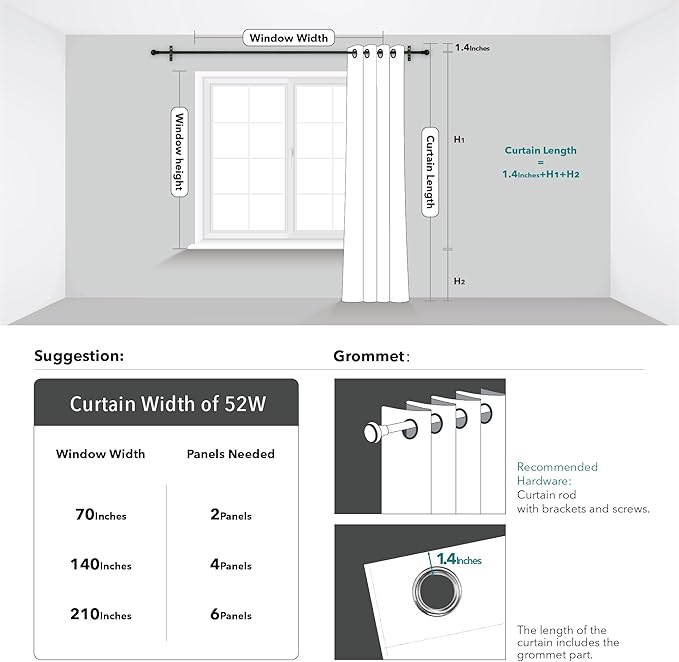 Deconovo Blackout Curtains, Thermal Insulated Soundproof Drapes with Tree Foil Print, 52 x 72 Inch, Set of 2, Machine Washable Window Curtain for Bedroom Living Room Nursery Kitchen Office, Turquoise