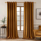 MIULEE Velvet Curtains Golden Brown Elegant Grommet Thermal Insulated Soundproof Room Darkening Curtain/Drapes for Classical Living Room Bedroom Decor 72 x 84 Inch Set of 2