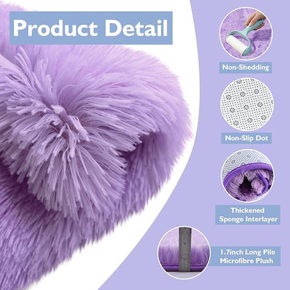 yulidayang Purple Fluffy Round Area Rugs for Bedroom,4'X4'Shag Circle Area Rugs for Girls Room,Non Slip Fuzzy Plush Rug for Kids Room Living Room and Dorm Home Decor Rug