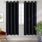 BGment Blackout Curtains for Bedroom - Grommet Thermal Insulated Room Darkening Curtains for Living Room, Set of 2 Panels, Each 55 x 69 Inch, Black