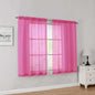 Simplebrand Hot Pink Short Sheer Curtains 45 Inch Length for Small Windows, Rod Pocket 2 Panels Set Solid Voile Drapes Window Sheer Curtains for Bedroom Bathroom Kids Room Kitchen, 42x45 Inch