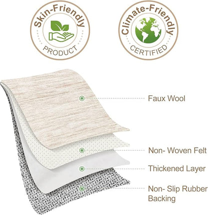 Nakagishi 9x12 Area Rugs Living Room: Washable Large Vintage Rug Neutral Non-Slip Soft Stain Resistant Indoor Carpet for Bedroom Nursery Dining Room Office Playroom - Beige-01