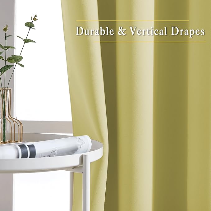 NICETOWN Patio Glass Door Panels - (52 inches Wide x 108 inches Long, 1 Pair) Room Darkening Curtains for Holiday Decor, Privacy Panel Drapes for Dining Room and Guest Room
