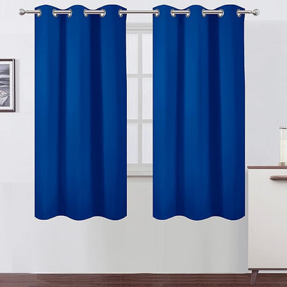 LEMOMO Royal Blue Thermal Blackout Curtains/42 x 72 Inch/Set of 2 Panels Room Darkening Curtains for Bedroom