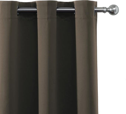 LEMOMO Blackout Curtains 66 x 84 inch/Chocolate Brown Curtains Set of 2 Panels/Thermal Insulated Room Darkening Bedroom Curtains