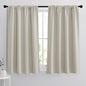 RYB HOME Short Curtains for Bedroom, Room Darkening Insulated Summer Heat Light UV Blocking Energy Saving Drapes for Nursery, Width 42 by Length 48, Natural, Set of 2