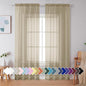 Simplebrand Taupe Sheer Curtains 90 Inches Long 2 Panels, Light Filtering Rod Pocket Solid Color Window Sheer Curtain Panels, Elegant Curtains & Drapes for Living Room, Bedroom, 42" W x 90" L