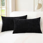 CaliTime Throw Pillow Covers Decorative 12 X 20 Inches Pack of 2 Cozy Chenille Cushion Cases for Couch Sofa Bed Living Room Home Black