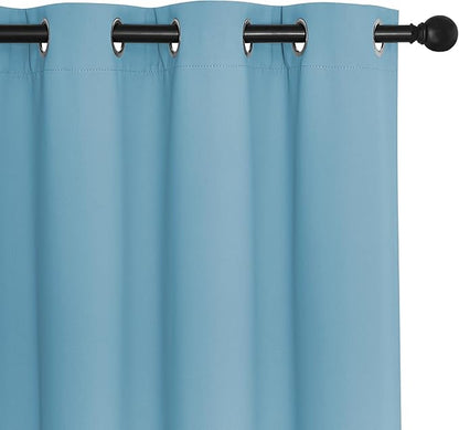 NICETOWN Window Curtains 72 inches Long, Thermal Insulated Grommet Room Darkening Window Treatments for Bedroom/Living Room, Teal Blue, Set of 2, W37 x L72