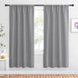 NICETOWN Silver Grey Blackout Curtains for Living Room - Triple Weave Home Decoration Thermal Insulated Solid Rod Pocket Blackout Drapes for Bedroom(Set of 2, 42 x 72 Inch)