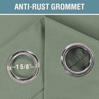 H.VERSAILTEX Blackout Curtain for Living Room Small Window Kitchen Blackout Curtains 45 inch Length Energy Saving Solid Grommet Blackout Drape, One Panel, Cyan, 52" W x 45" L