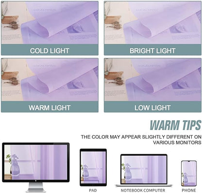 Valances for Windows 14 inch Length 2 Panels, Small Voile Sheer Curtains for Bathroom, Soft Fabric Lightweight Light Filtering Kitchen Curtains, Dual Rod Pocket, Lavender, 2x42Wx14L Inches
