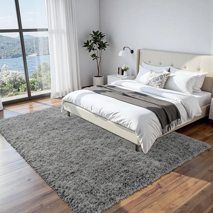 8x10 Area Rugs for Living Room Rug: Soft Fluffy Shag Light Gray Rugs for Bedroom, Non-Slip Large Fuzzy Plush Rug Indoor Floor Carpet for Nursery Kids Boys Girl Room, Dorms, Playroom, Modern Home Decor